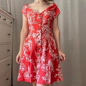 Free People Red Floral Dress